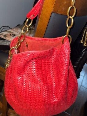 Christian Dior woven leather tote bag